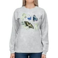 thumbnail image 1 of Floral Butterflies Art Sweatshirt Women -Jennifer Paxton Parker Designs, Female 4X-Large, 1 of 4