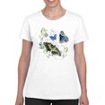 thumbnail image 1 of Floral Butterflies Art T-Shirt Women -Jennifer Paxton Parker Designs, Female Medium, 1 of 4