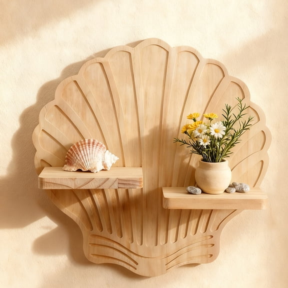 Floral Butterfly Design Wooden Wall Shelf Mounted Plant Stand, Handcrafted Pine Wood Display Rack for Terrariums and Vines, Decorative Home Decor Organizer for Bathroom or Corridor