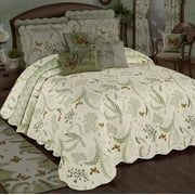 Touch of Class Quilted Dragonflies Fern Cotton Oversized Grande Bedspread, King