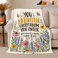 thumbnail image 1 of Floral Butterfly Encouragement Art You Brighten Every Room, Peaceful Mountain Lake Scene, Warm Flannel Blanket for Cabin and Lodge, Outdoor Lovers Friendship Gift, Artistic Home Decor, 1 of 9