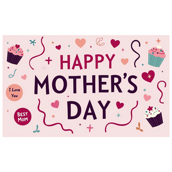 Floral Butterfly Happy Mothers Day Backdrop Decorations with Colorful Hearts and Flowers Banner Event Background Party Supplies Photography Props