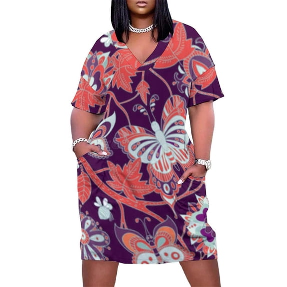 Floral Butterfly Pattern Vibrant Design Summer Dresses for Women Beach Boho