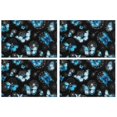 thumbnail image 1 of Floral Butterfly Placemats Set of 4, Flax Durable Linen Table Mats, Heat Resistant Wrinkle Free Placemats with Colorful Tropical Pattern, Artistic and Cute Design for Butterfly Lover and Dining Room, 1 of 6