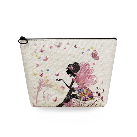 Floral Butterfly Print Makeup Organizer Casual Travel Toiletry Bag Gift Heat Transfer Women's Cosmetic Bags Portable Pencil Case