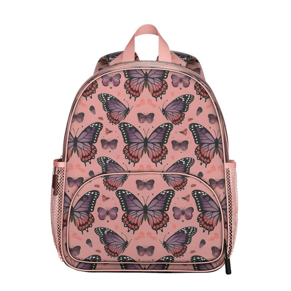Floral Butterfly Student Backpack – Colorful Garden Pattern with Watercolor Wings, Abstract Nature Aesthetic Style