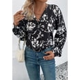 thumbnail image 1 of Floral Button Down Collared Shirt, Black, X-Large, 1 of 5