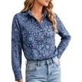 thumbnail image 1 of Floral Button Down Shirts for Women Floral Print Blouse Casual Dressy Long Sleeve Boho Tops, 1 of 8