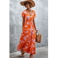 thumbnail image 1 of Floral Buttoned Drawstring Waist Tiered Dress, 1 of 1