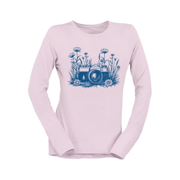 Floral Camera Artistic Apparel Long Sleeve Women's
