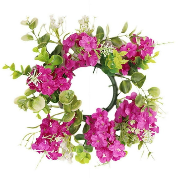 Floral Candle Rings with Artificial Flowers, Spring Candle Wreaths for Wedding Centerpieces, Farmhouse Table Decor, 10 Inch Diameter Candle Rings for Home Decoration Harlik
