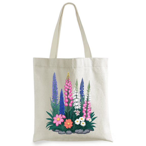 Floral Canvas Tote Bag Reusable Grocery Shopping Tote Folding Shoulder Bag for Women Birthday Shopping Gift Bags