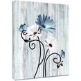thumbnail image 1 of Floral Canvas Wall Art - Daisy & Butterfly Botanical Wall Decor, Rustic Farmhouse Pictures for Living Room, Bedroom, Bathroom & Home Office, 1 of 7