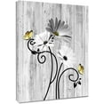 thumbnail image 1 of Floral Canvas Wall Art - Daisy & Butterfly Botanical Wall Decor, Rustic Farmhouse Pictures for Living Room, Bedroom, Bathroom & Home Office, 1 of 7