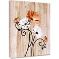 thumbnail image 1 of Floral Canvas Wall Art - Daisy & Butterfly Botanical Wall Decor, Rustic Farmhouse Pictures for Living Room, Bedroom, Bathroom & Home Office, 1 of 7