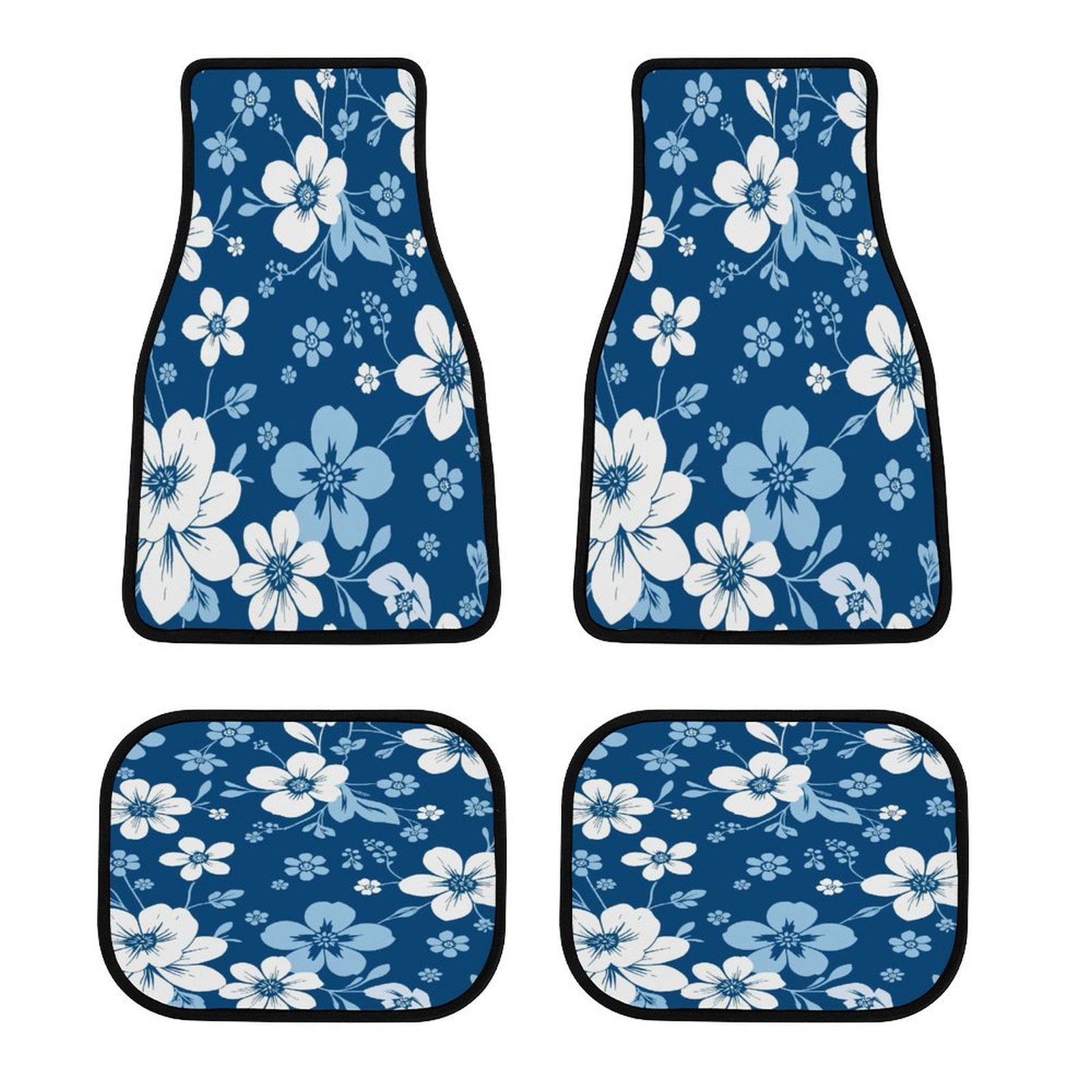 Floral Car Floormat Heavy Duty Front Rear Floor Mats Carpet Floor ...