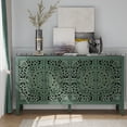 thumbnail image 1 of Floral Carved Buffet & Sideboard Cabinet,Elegant Accent Cabinet with Adjustable Shelves, Solid Wood Legs & Intricate Handles for Dining Room,living room Storage, 1 of 12