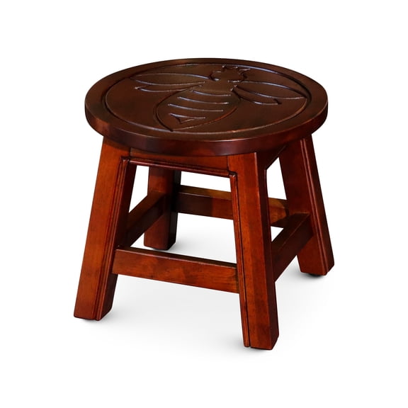 Sturdy Rubberwood Step Stool | Butterfly Design | Ideal for Kids' Playrooms