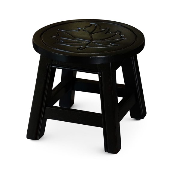 Floral Carved Stool / Adds Style and Can Be Used as Step Stool