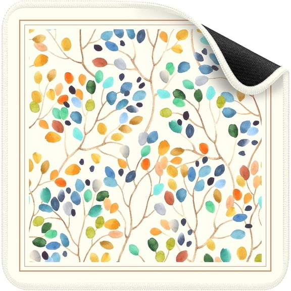 Floral Cascade Mahjong Mat 31.5"x31.5" with Storage Pockets Non-Slip Quiet Table Cover, Perfect Gift for Mahjong, Poker, Cards & Board Games