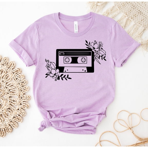 Floral Cassette T-shirt, Floral Print Shirt, Artistic Top, Country Tee, Artist, Flowers Shirt, Wildflower T-shirt, Boho Shirts All Size S-5Xl