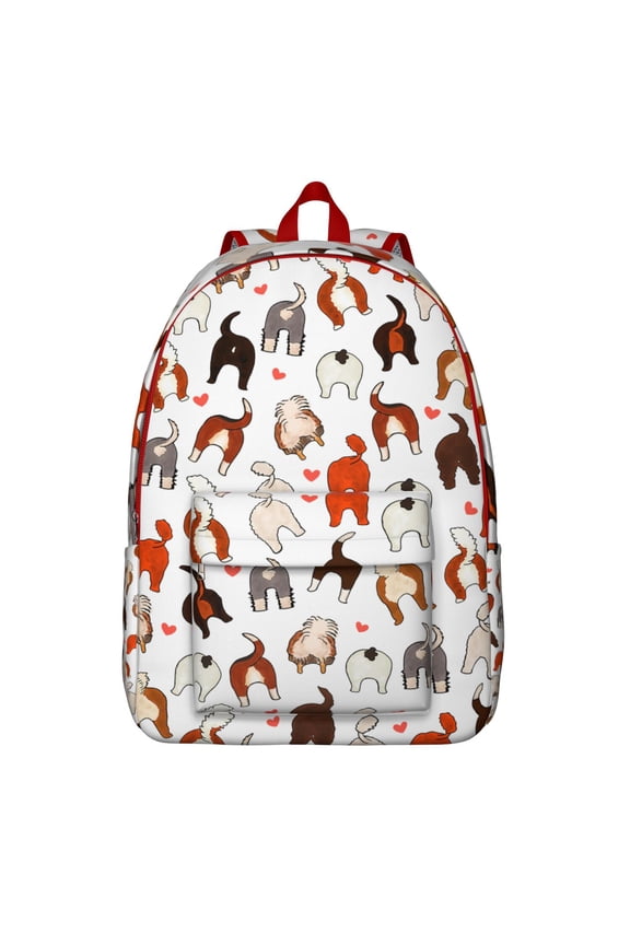 Floral Cat Design Backpack – Cute Cat and Flowers Print School Bookbag for Cat Lovers and Pet Enthusiasts