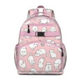 thumbnail image 1 of Floral Cat Design Backpack - Waterproof Fabric & Chest Strap for Secure Fit, 1 of 4