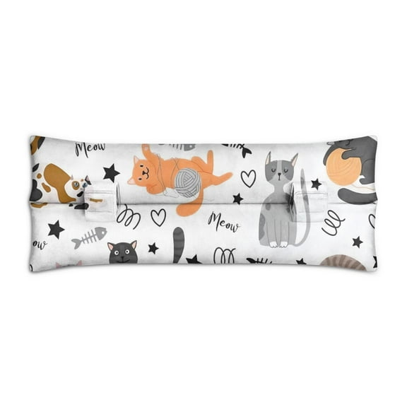 Floral Cat Design Seatbelt Cushion - Mastectomy Post-Surgery Comfort Pillow - Heart Surgery Recovery Pad with Hand-Drawn Cat Graphic