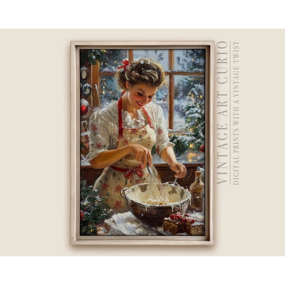 Floral Cat Print With Red Roses For Women , 5 Sizes Included Home Decor #4302, 8x12 UNFRAMED