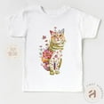 thumbnail image 1 of Floral Cat T-Shirt: Cat Lover Tee, Kids & Baby, 1 of 5