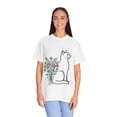 thumbnail image 1 of Floral Cat T-Shirt: Unisex Vintage Style Tee for Cat Lovers, 1 of 5