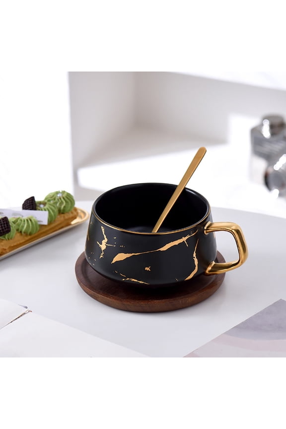 Floral Ceramic Coffee Cup Set - Retro Style With Orange Blooms, Elegant For Tea Or Coffee, Gift For Mothers Day Or Anniversary.