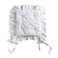 thumbnail image 1 of Floral Chair Pad Ruffled Cushion Elegant White for Farmhouse Country Kitchen Dining Chairs, 1 of 9