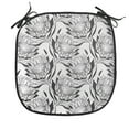 thumbnail image 1 of Floral Chair Seating Cushion, Monochrome Style Layout of Protea Flower Motifs, Soft Seat Pads for Office with Anti-slip Backing, 16"x16", Charcoal Grey and White, by Ambesonne, 1 of 7