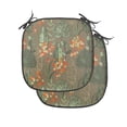 thumbnail image 1 of Floral Chair Seating Cushion Set of 2, Hand Drawn Exotic Big Leaves and Flowers Garden Art, Seat Pads for Office with Anti-slip Backing, 16"x16", Sepia Multicolor, by Ambesonne, 1 of 7