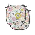 thumbnail image 1 of Floral Chair Seating Cushion Set of 2, Leafy Design in Pastel Tones Polka Dots Flowers Brush Dashes Strokes Blossoming, Seat Pads for Office with Anti-slip Backing, 16"x16", Multicolor, by Ambesonne, 1 of 7
