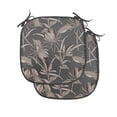 thumbnail image 1 of Floral Chair Seating Cushion Set of 4, Hand Drawn Exotic Flowers and Leaves in Dotted Filling, Seat Pads for Office with Anti-slip Backing, 16"x16", Dark Grey Dark Tan, by Ambesonne, 1 of 7