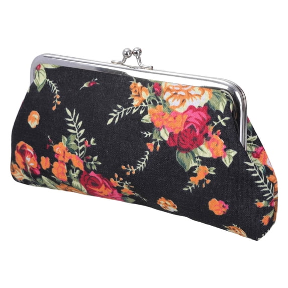 ,Floral Change Purse,Canvas Coin Purse Wallet with Clasp,Phone Pouch for Womens