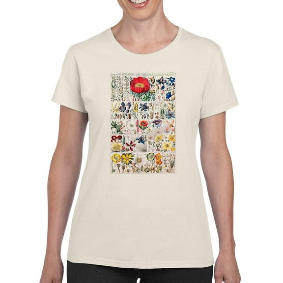 Floral Chart. T-Shirt Women -Vision Studio Designs, Female 3X-Large
