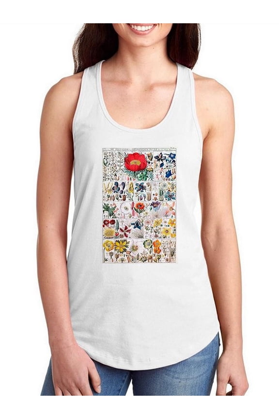 Floral Charts Racerback Tank Women -Vision Studio Designs, Female x-Small