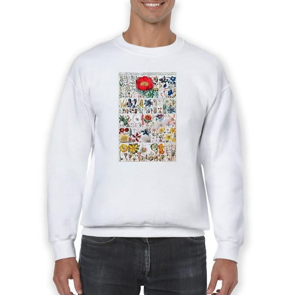 Floral Charts Sweatshirt Men -Vision Studio Designs, Male 5X-Large