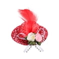 thumbnail image 1 of Floral Chicken Hat for Hens with Adjustable Elastic Chin Strap Decorative Poultry Costume Accessory Red, 1 of 2