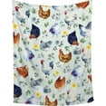 thumbnail image 1 of Floral Chickens Throw Blanket,Super Soft Flannel Blankets Gifts,Warm Lightweight Cozy Plush Fluffy Rooster Fleece Blankets,Funny Colorful Flower Chicken Blanket for Women,40"x50" for Kids, 1 of 6