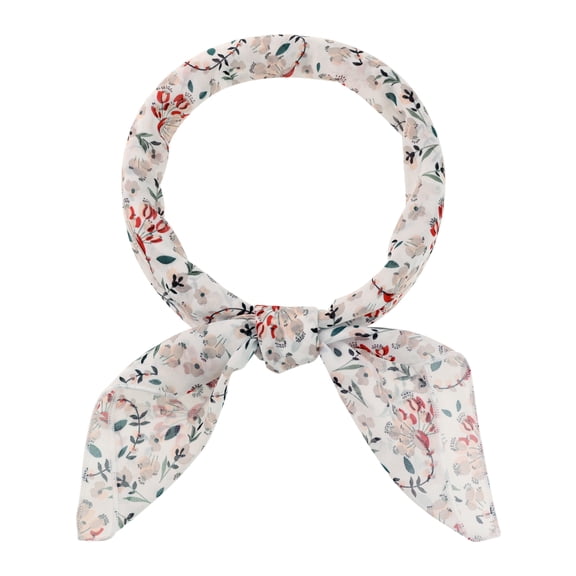 Floral Chiffon Scarves Square Skinny Long Neck Scarf Neckerchief