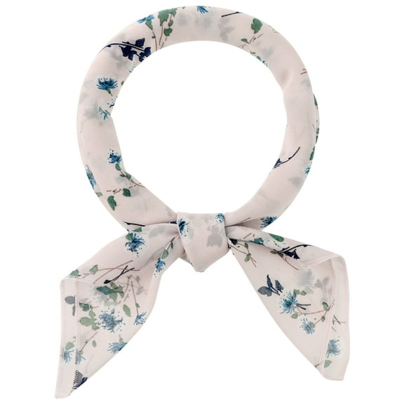Floral Chiffon Scarves Square Skinny Long Neck Scarf Neckerchief