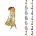 thumbnail image 1 of Floral China Porcelain Print Beach Dress With Relaxed Fit And Sun Shielding Sleeveless Slip Dress For Summer, 1 of 3