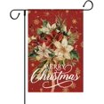 thumbnail image 1 of Floral Christmas Garden Flags 12x18 Double Sided- Merry Xmas Flower Yard Flag for Winter Outside Holiday Decoration, 1 of 6
