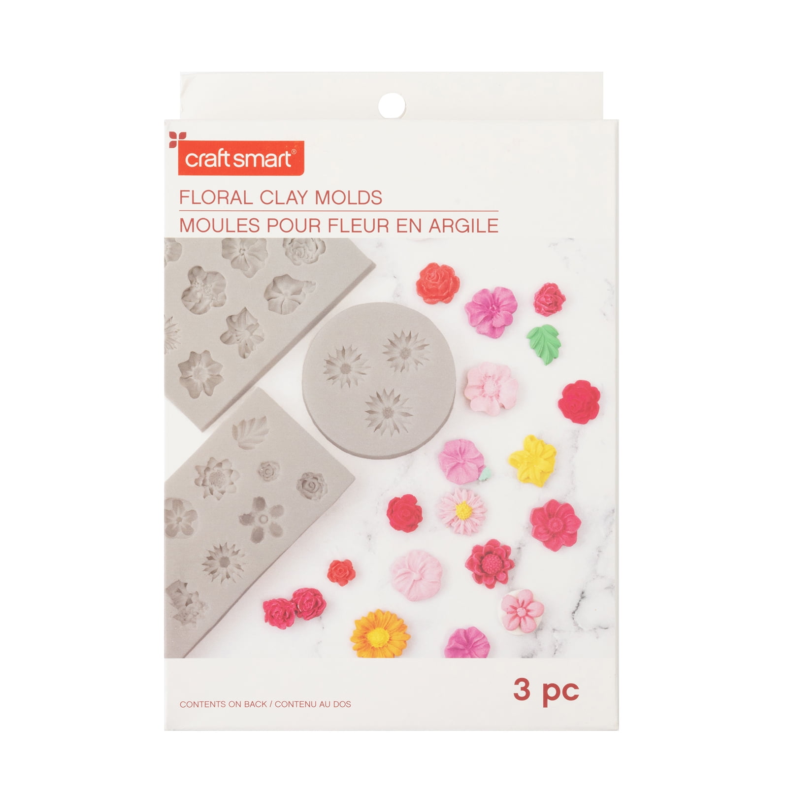 Craft Smart Floral Clay Molds - Silicone Molds for Polymer, Air-Dry & Modeling Clay - Ideal for DIY Mini Flower Crafts & Projects, 6 Pack