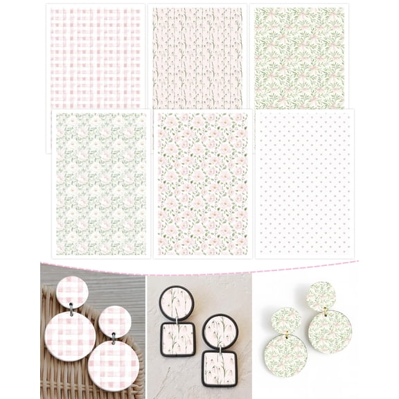 Floral Clay Transfer Paper - 20 Pcs for Polymer Clay Jewelry, Water Transfer Sheets, Flower Blossom Magic Paper