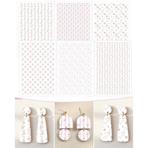 Floral Clay Transfer Paper - 20 Pcs for Polymer Clay Jewelry, Water Transfer Sheets, Flower Blossom Magic Paper